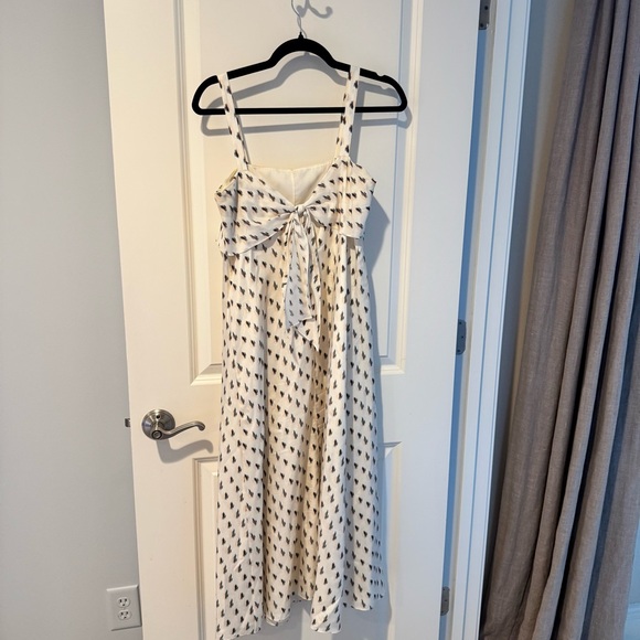 Theory Floral lkat Print Silk Tie Back Slip Midi Dress Size Small - Picture 8 of 10